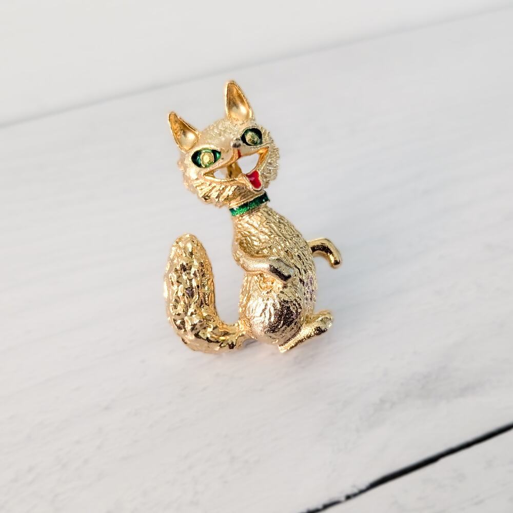 Vintage Brooch / Vintage Pin Gold Tone Fox Brooch - Cute - Picture 2 of 8